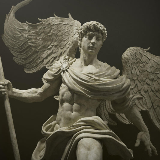Archangel Michael Collectible Statue: Hand-Painted 3D Resin Figure - Divine Guardian Angel