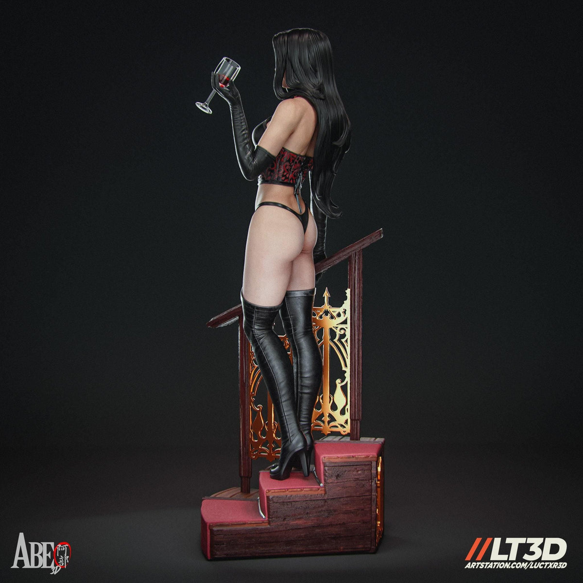 Selene Underworld NSFW 3D Printed Statue – Mature Vampire Hunter Resin Collectible, Made to Order for Adult Collectors