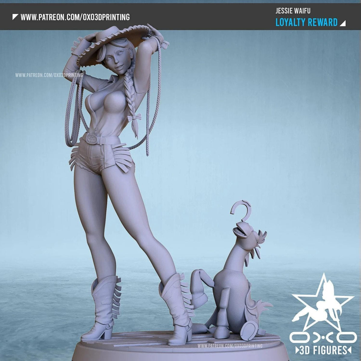 Jess Waifu NSFW 3D Printed Statue – Mature Anime Fan Art Resin Collectible, Made to Order for Adult Collectors & Fans