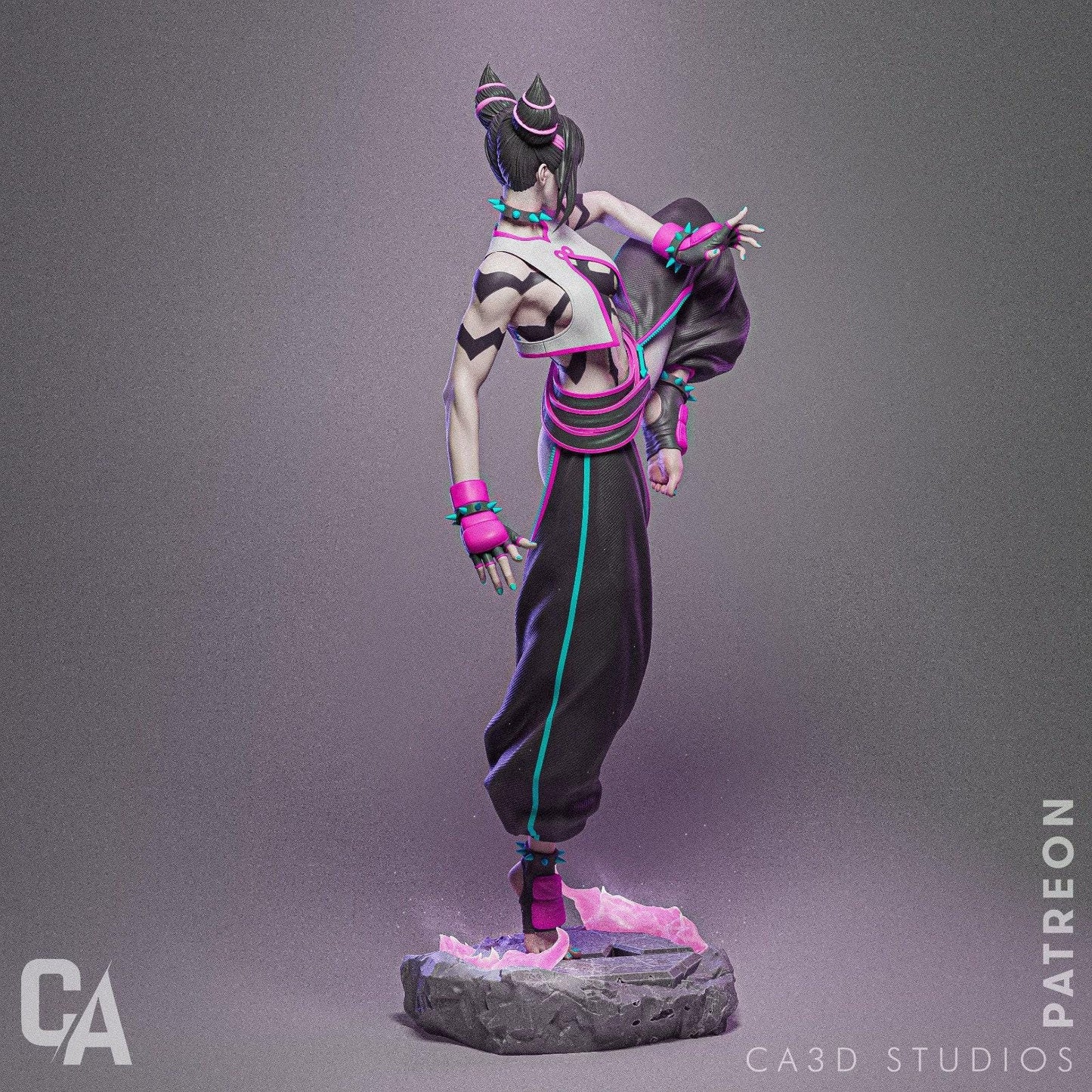 Juri Street Fighter 3D Printed Fanart Figure: Premium Collectible Statue with Optional NSFW Variant