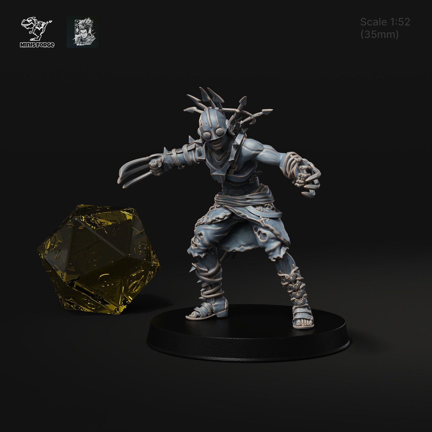 Stone Crow Bandits Warband: Command the Shadows with 3D-Printed Miniatures in 35mm Scale for DnD, Pathfinder, and Collectible Miniatures