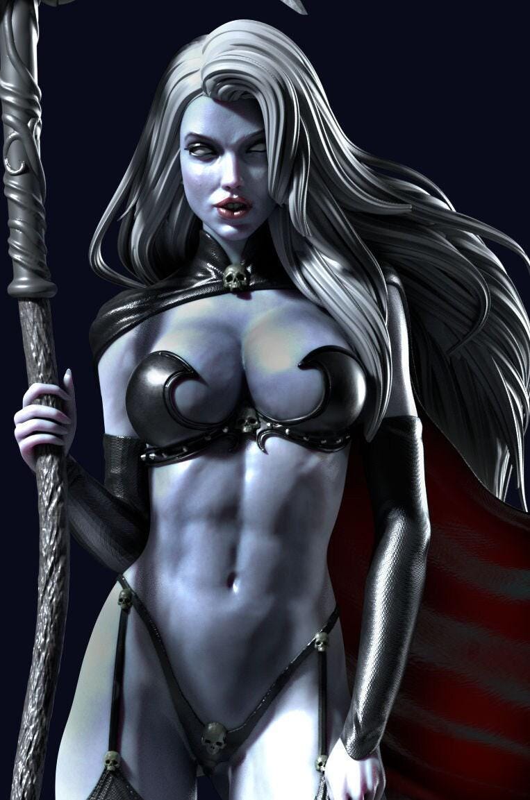 Lady Death NSFW 3D Printed Statue – Mature Dark Fantasy Resin Collectible, Made to Order for Adult Collectors & Fans