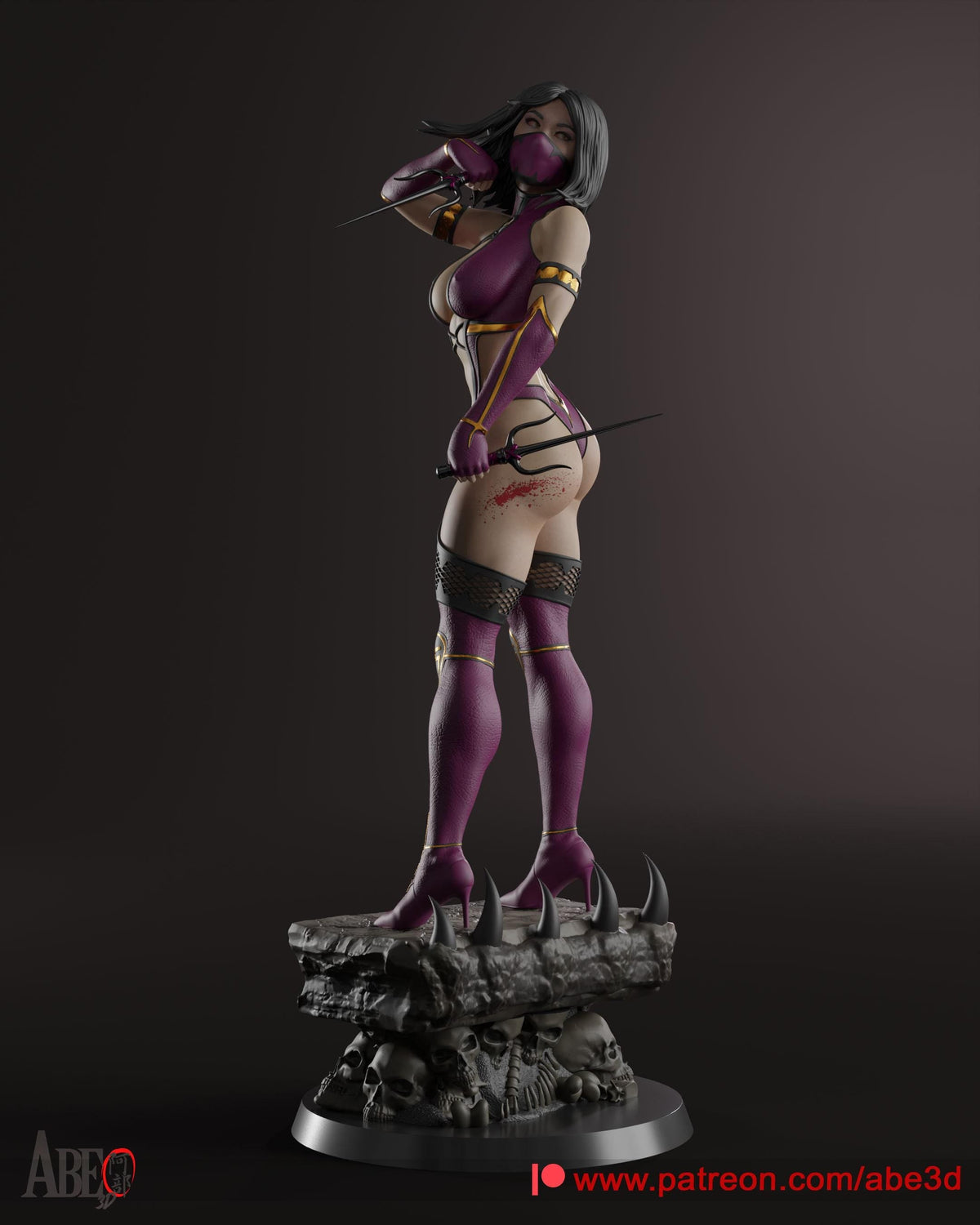 Mileena NSFW 3D Printed Statue – Mature Kombat Assassin Resin Collectible, Made to Order for Adult Collectors & Fans