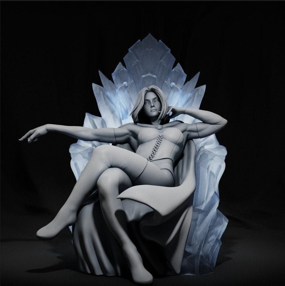 Emma Frost NSFW 3D Printed Statue – Mature Mutant Telepath Resin Collectible, Made to Order for Adult Collectors & Fans
