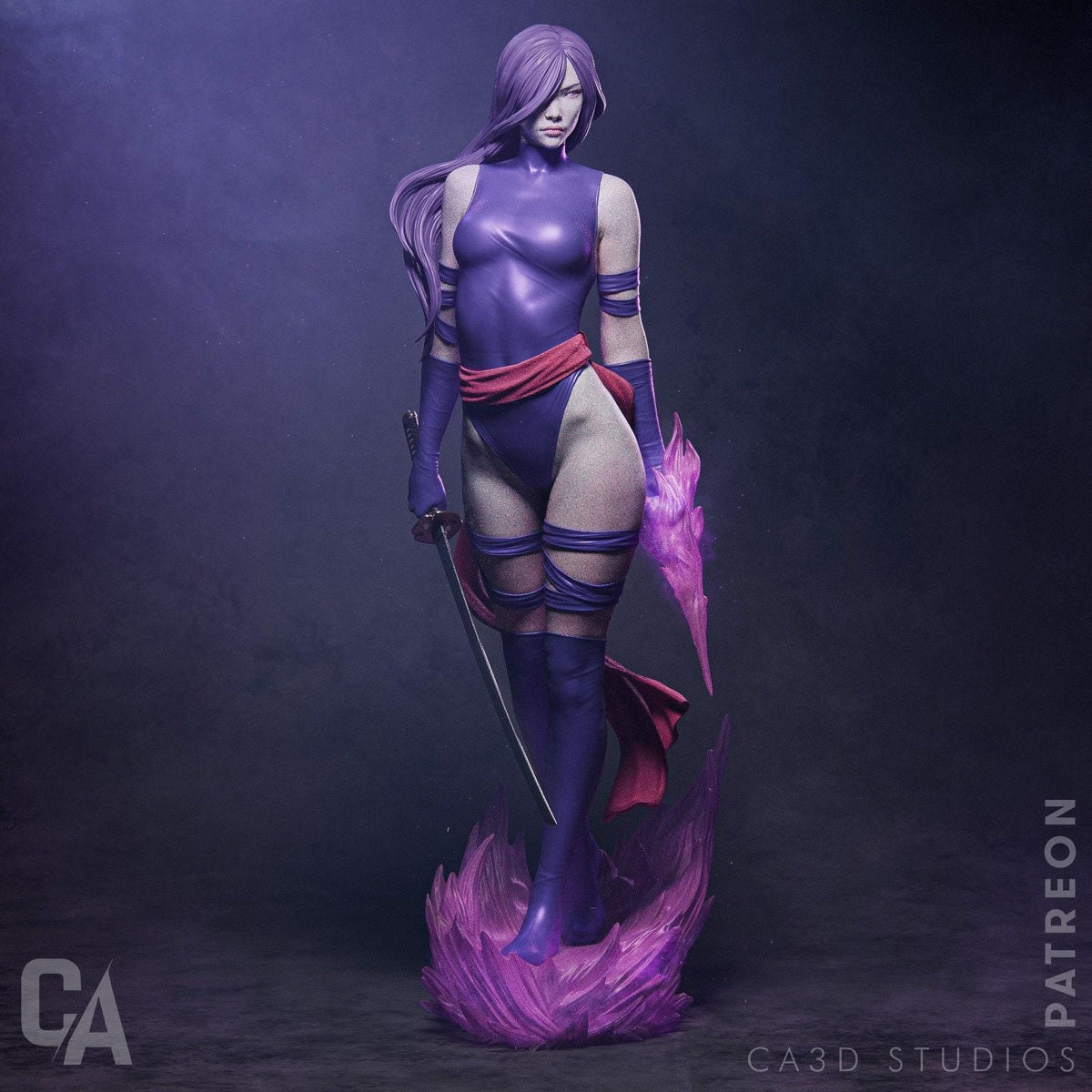 Psylocke Marvel NSFW 3D Printed Statue – Mature X-Men Fan Art Resin Collectible, Made to Order for Adult Collectors