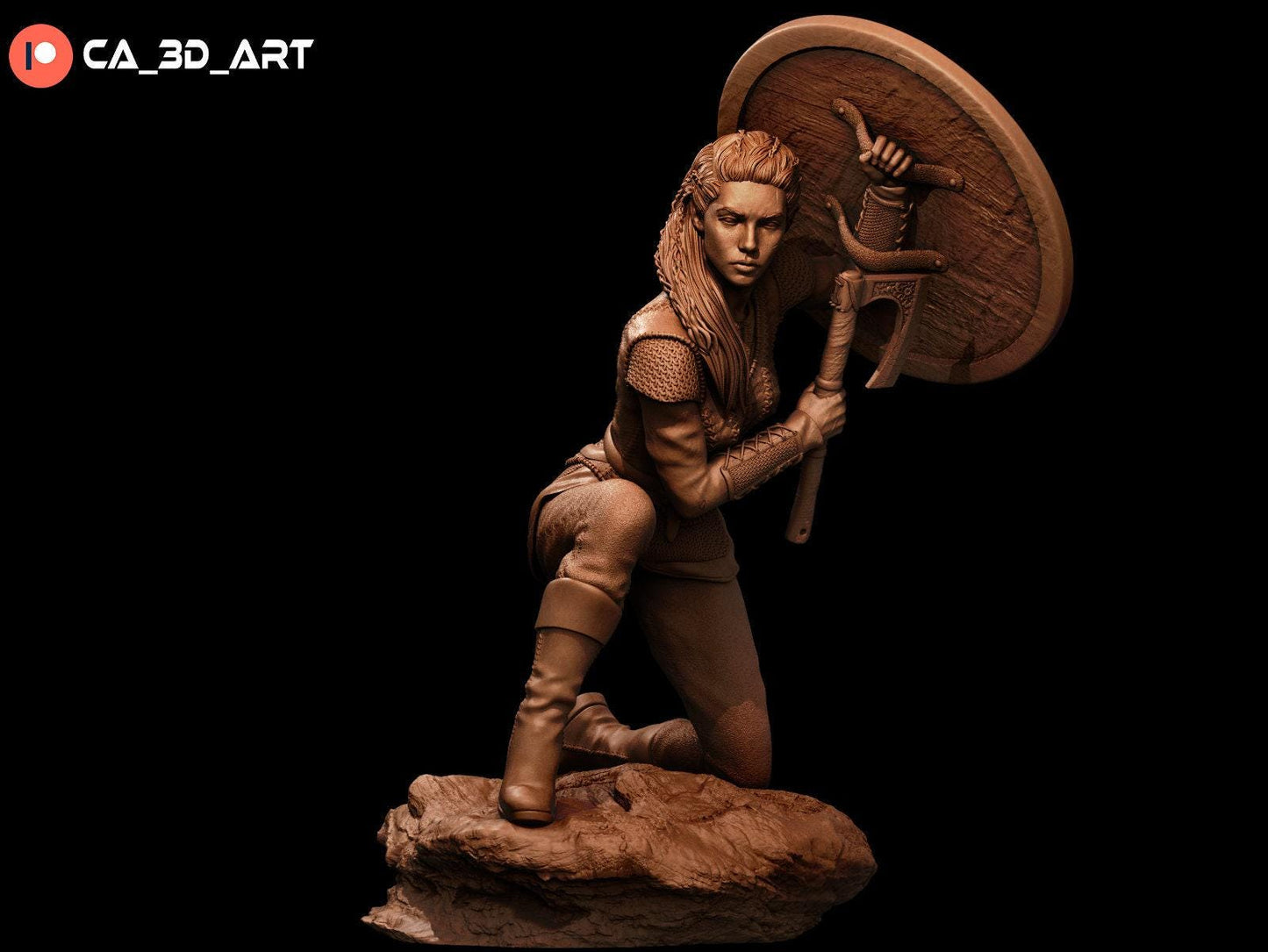 Lagertha Painted 3D Print Statue - Viking Shieldmaiden Collectible Figure with NSFW Option