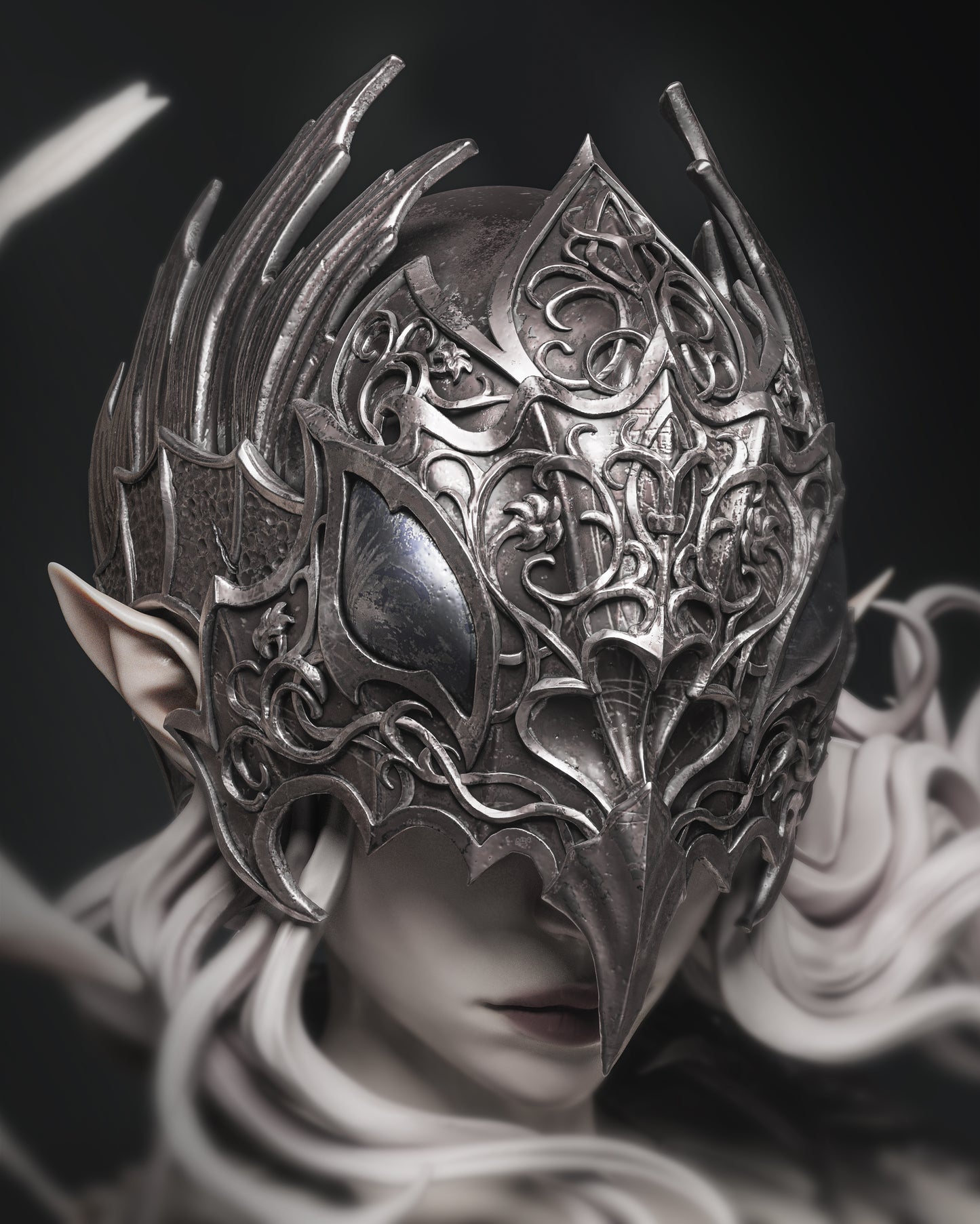 Leona Fantasy Warrior Statue with Raven Companions | 3D Printed Collectible Figure (Painted/Unpainted)