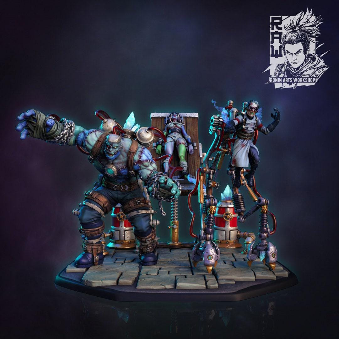 Frankenstein's Lab Diorama: Recreate the Iconic Scene of Scientific Creation 3D-Printed Miniature