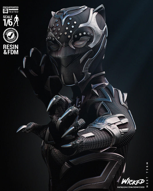 Black Panther 3d print Collectible Miniature statue figure gift idea for man woman painter painted scale 1\6