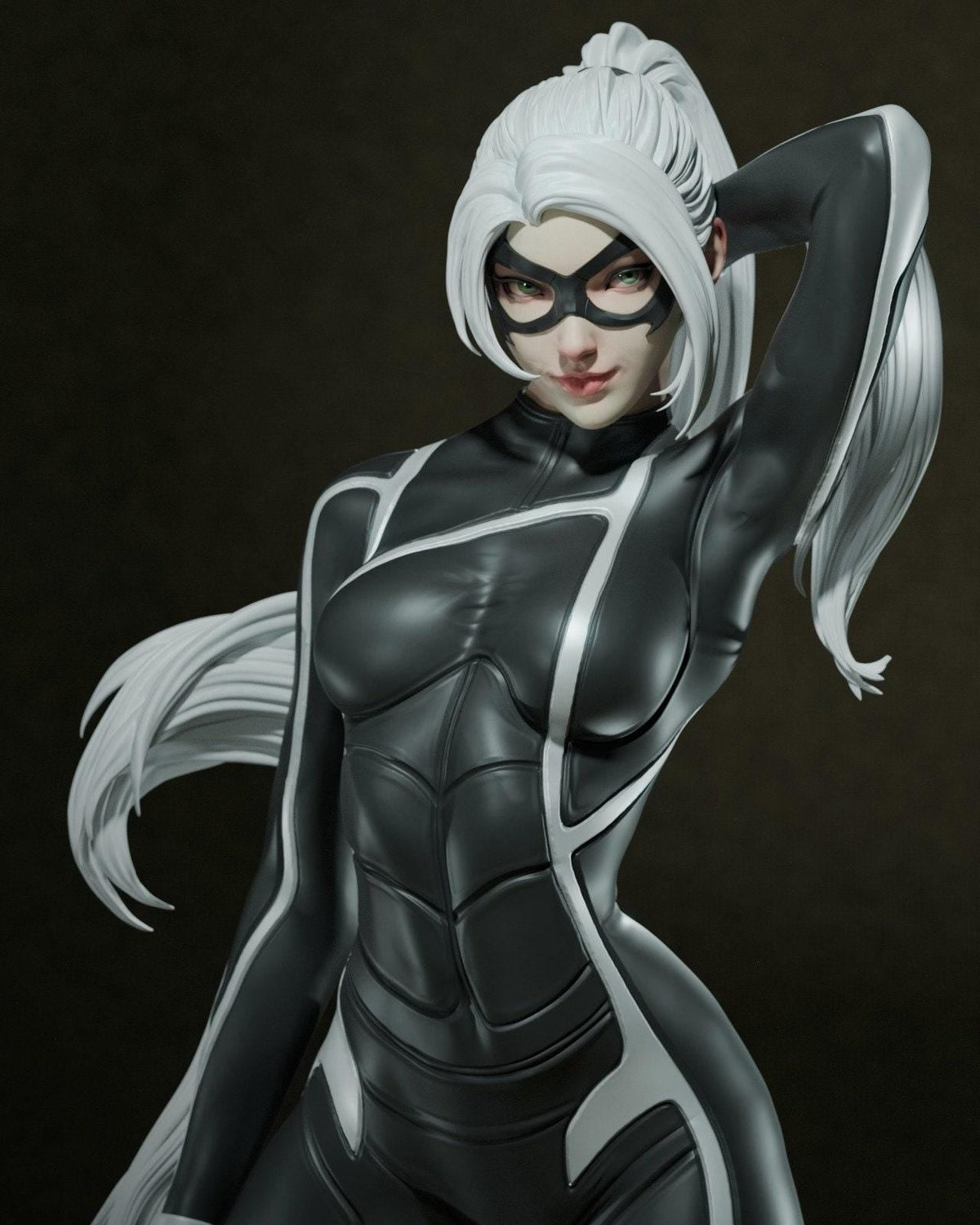 Black Cat Marvel NSFW 3D Printed Statue – Mature Comics Fan Art Resin Collectible, Made to Order for Adult Collectors
