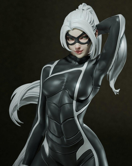 Black Cat Marvel NSFW 3D Printed Statue – Mature Comics Fan Art Resin Collectible, Made to Order for Adult Collectors