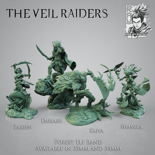 The Veil Raiders, Elf WarBand, Collectible Miniatures, 35 mm, Tabletop miniatures, Collectible figurines, Pathfinder, dungeons and dragons