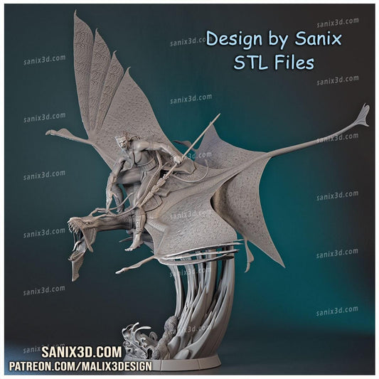 Avatar Jake Sully & Ikran: Epic 3D Printed Resin Collectible - Pandora Display