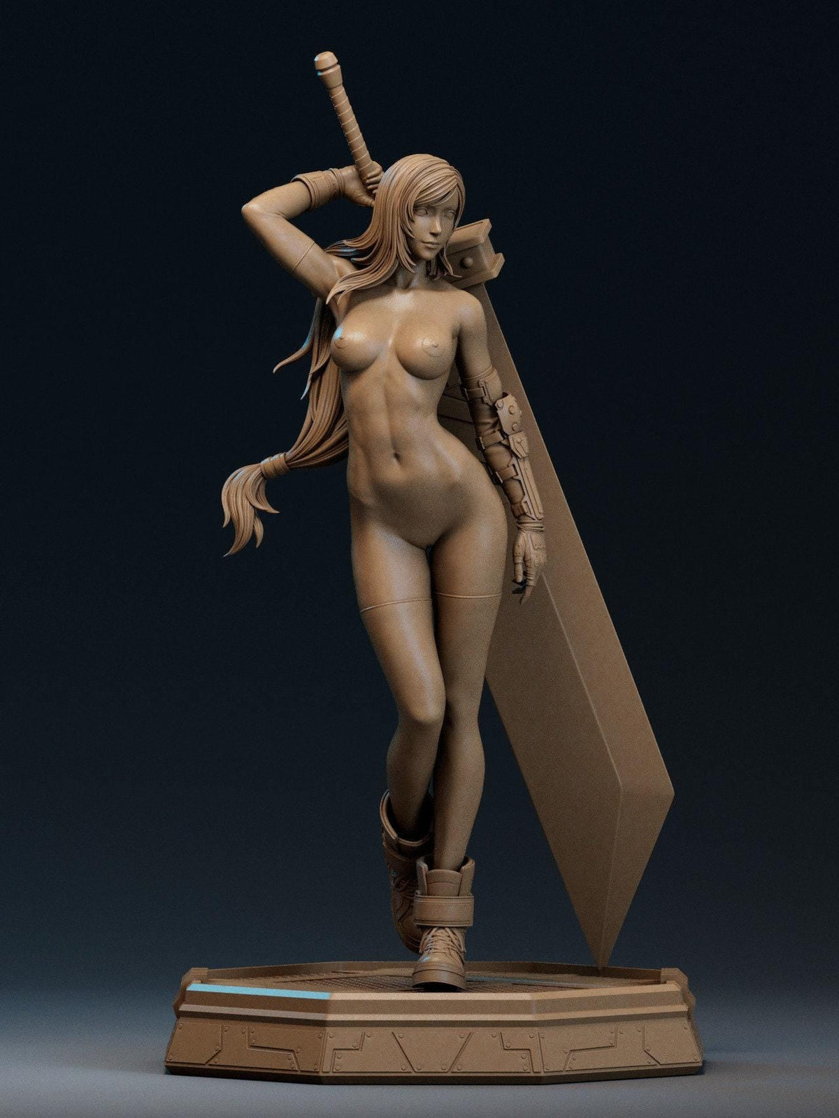 Tifa Lockhart NSFW 3D Printed Statue – Mature Nibelheim Brawler Resin Collectible, Made to Order for Adult Collectors
