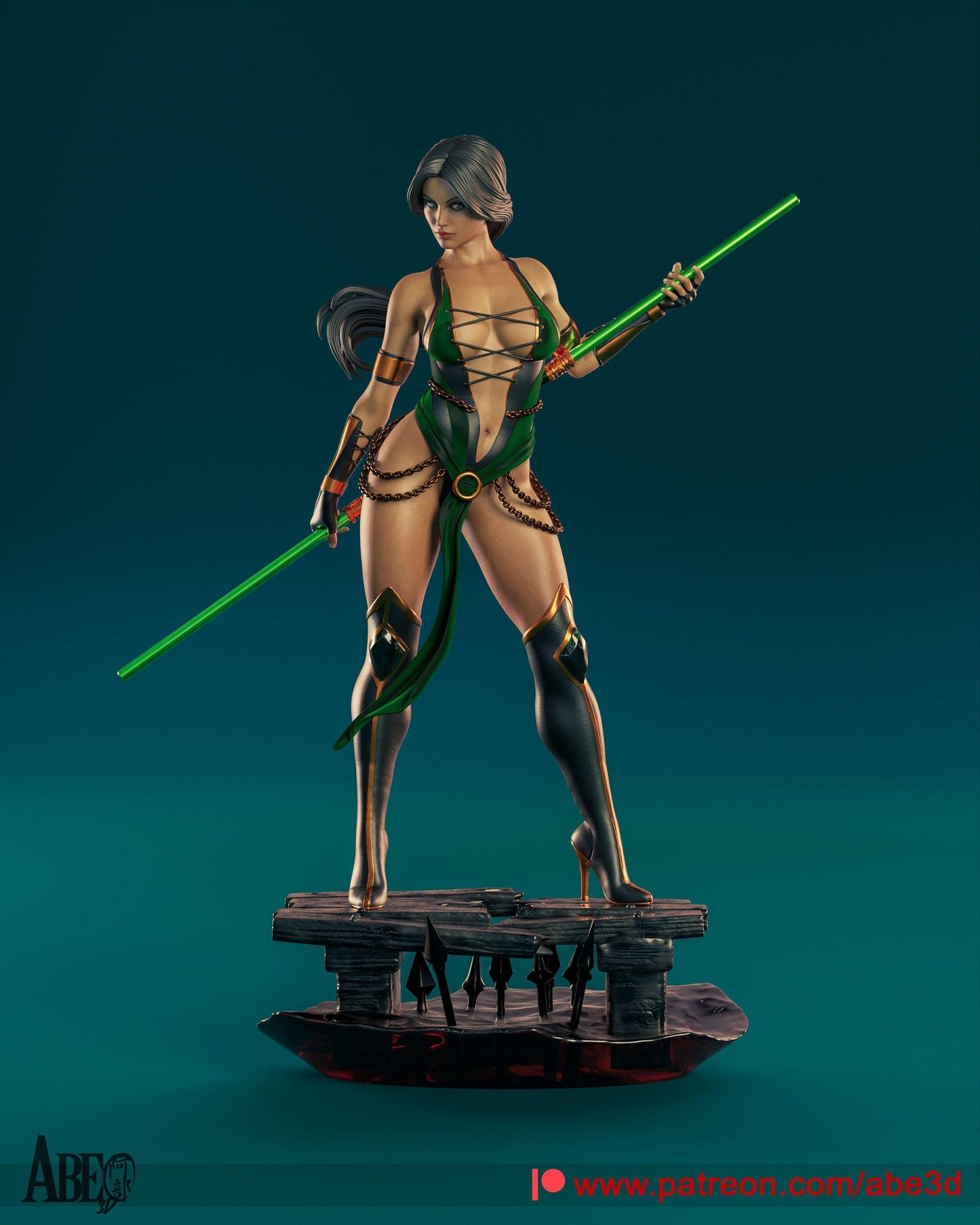 Jade Mortal Kombat Fanart 3D Print Collectible Resin Statue Pin Up Figure SFW NSFW