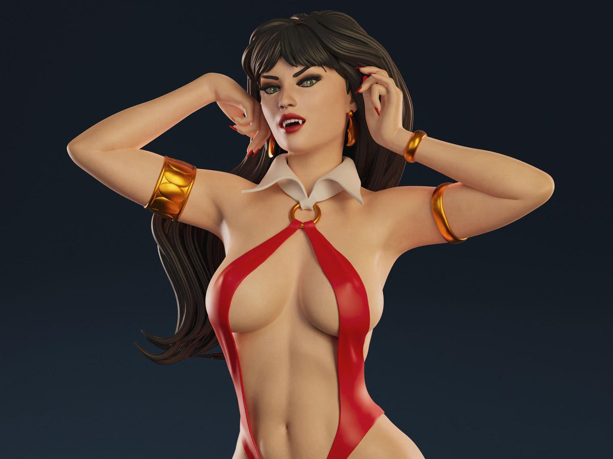 Vampirella NSFW 3D Printed Statue – Mature Classic Horror Pin-Up Resin Collectible, Made to Order for Adult Collectors