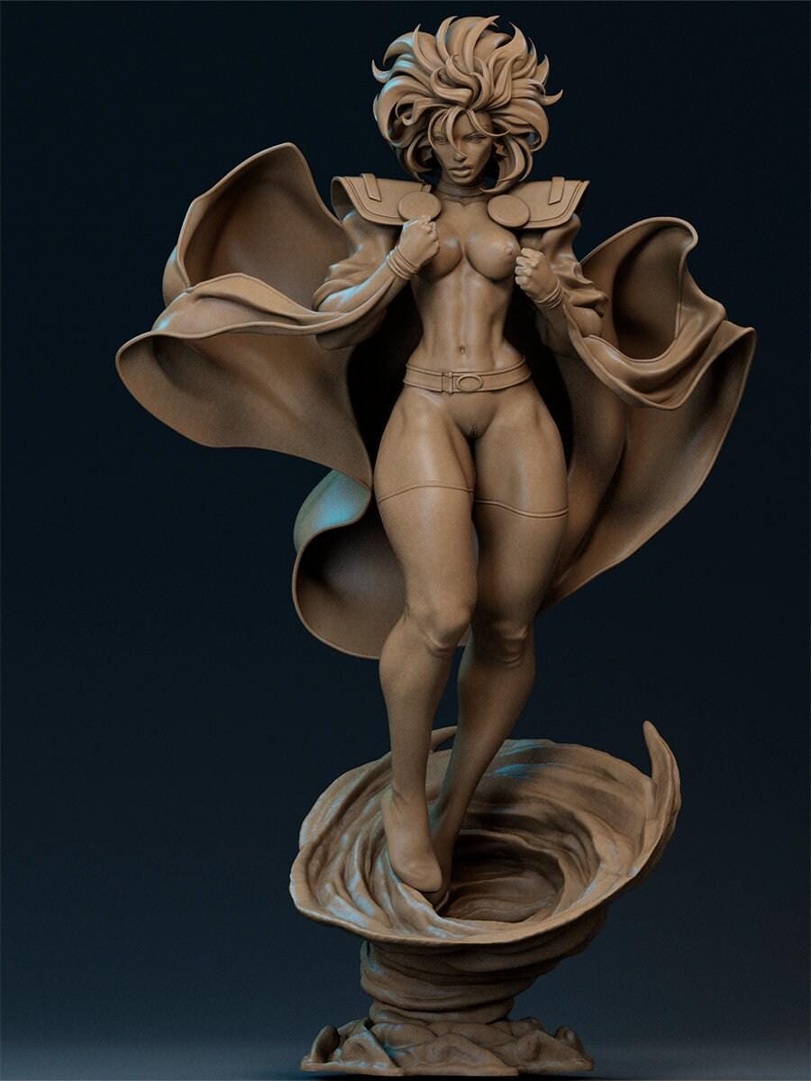 Storm NSFW 3D Printed Statue – Mature Superhero Resin Collectible, Made to Order for Adult Collectors and Hobbyists