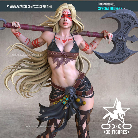 Barbarian Waifu NSFW 3D Printed Statue – Mature Fantasy Warrior Resin Collectible, Made to Order for Adult Collectors