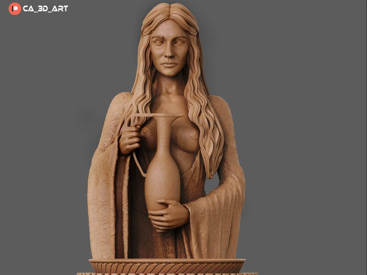 Galadriel: Elegant 3D Print Statue - NSFW Lord of the Rings Collectible