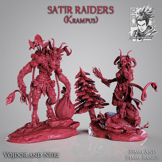 Satyr Rider - Unpainted 35mm & 54mm Miniature - Mythic Creature Figure