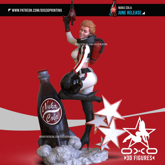 Nuka-Cola Girl NSFW 3D Printed Statue – Mature Wasteland Pin-Up Resin Collectible, Made to Order for Adult Collectors