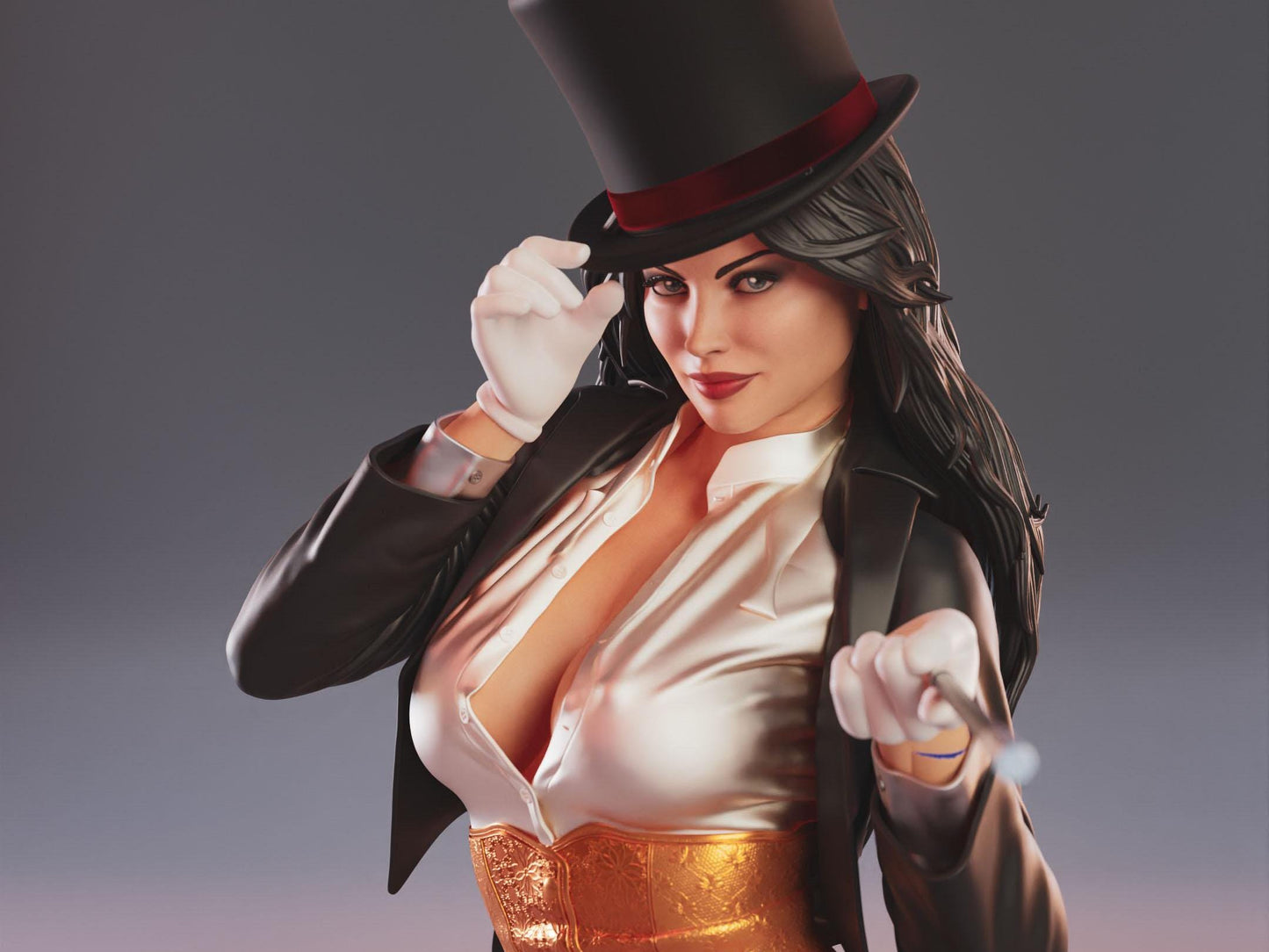 Zatanna Zatara Collectible Statue: Hand-Painted 3D Resin Figure with Optional NSFW Variant!