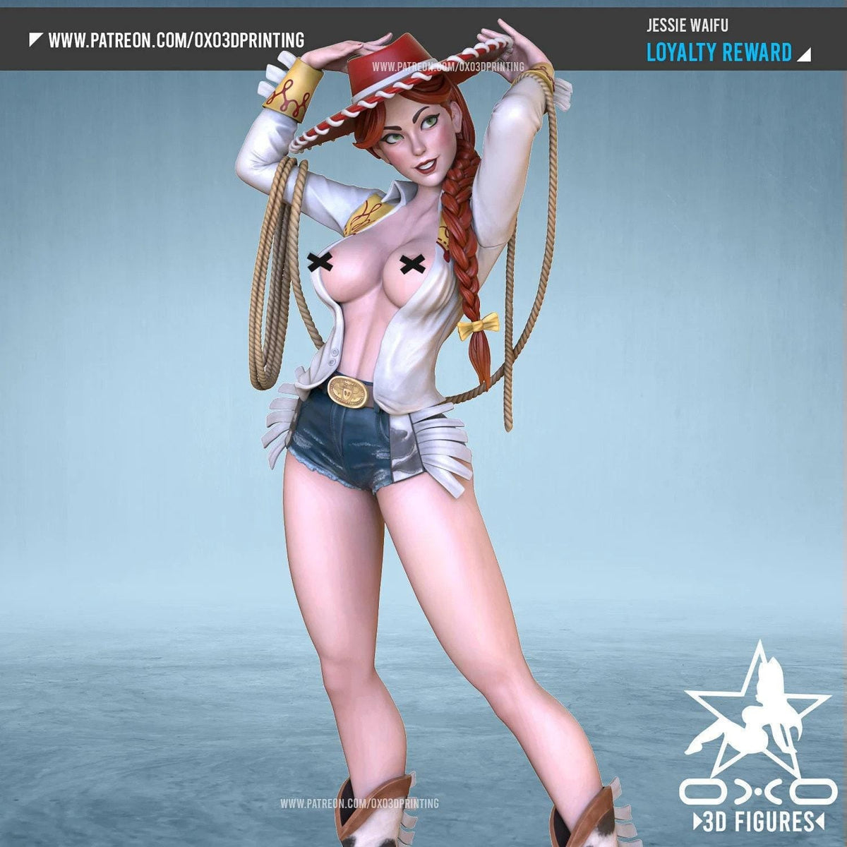 Jess Waifu NSFW 3D Printed Statue – Mature Anime Fan Art Resin Collectible, Made to Order for Adult Collectors & Fans