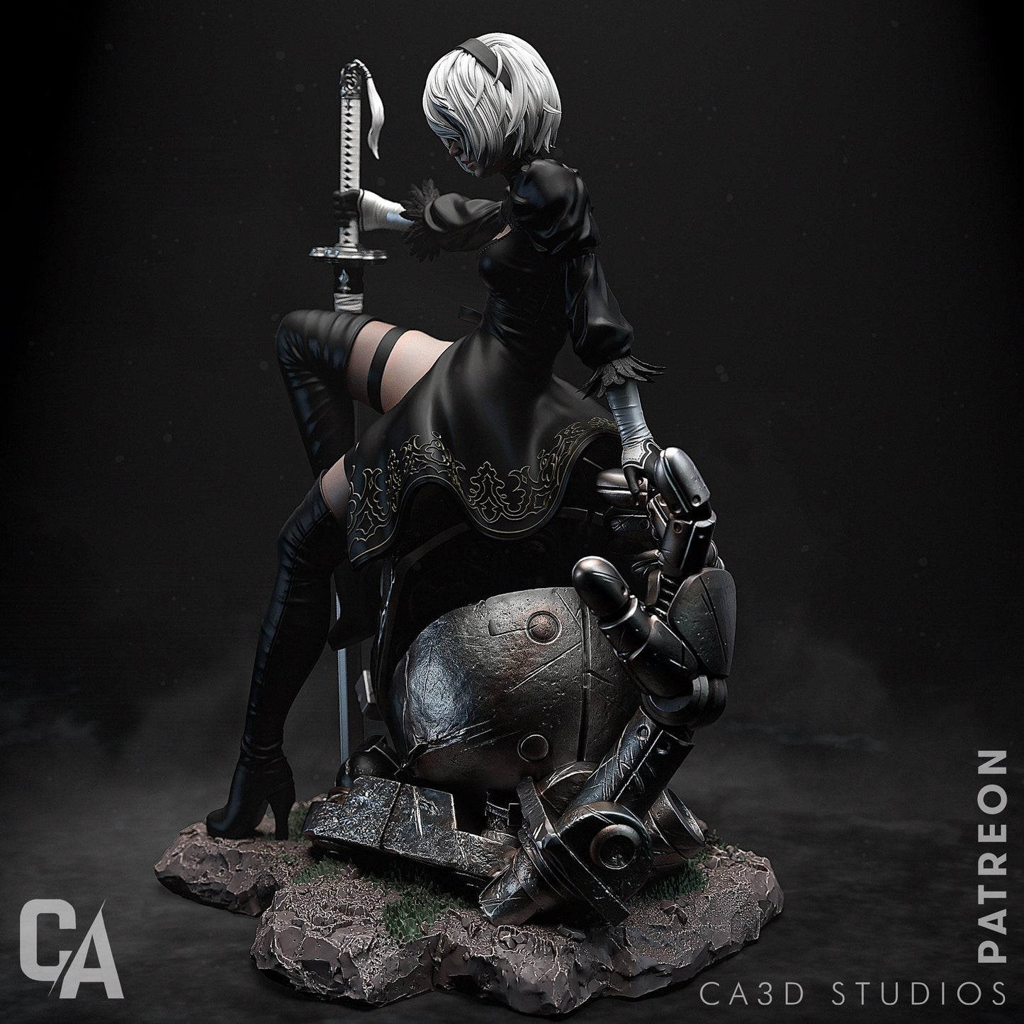 Immerse in Nier Automata: 2B Collectible Statue - Hand Painted or Unpainted Resin Kit with Optional NSFW