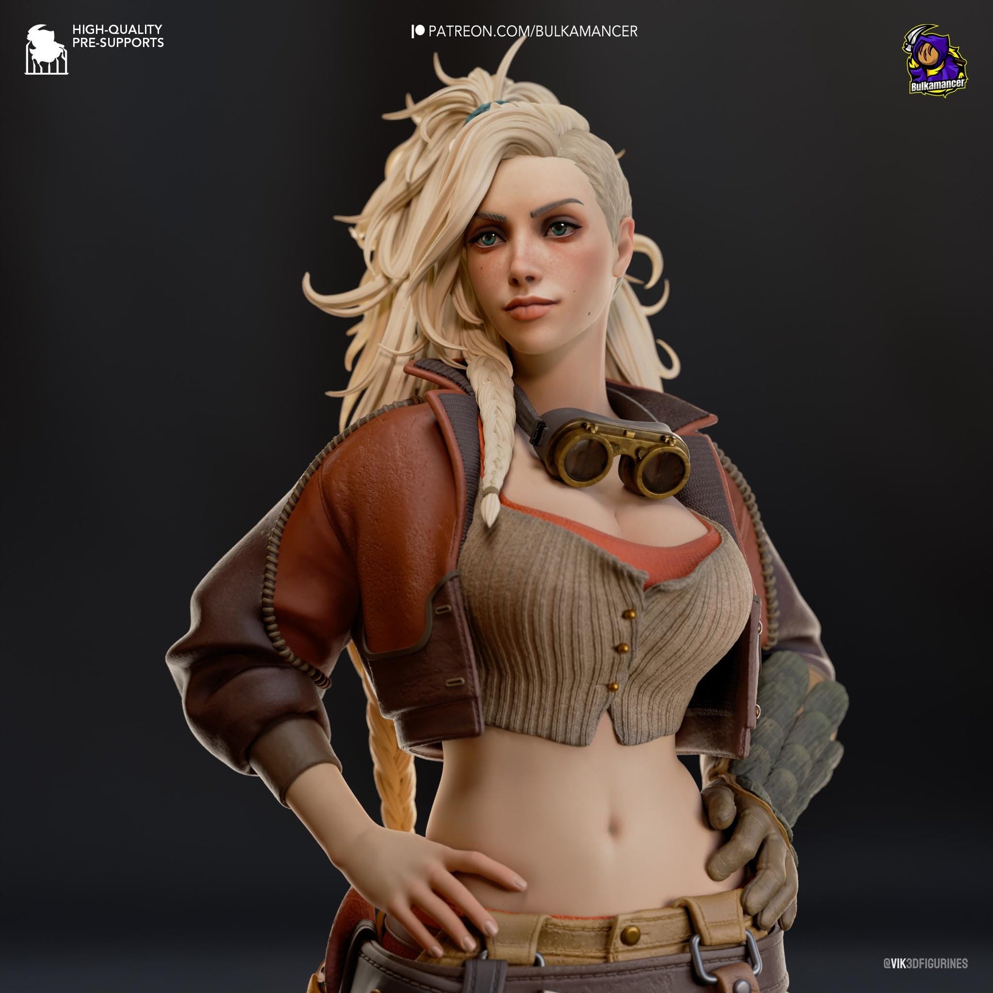 a woman with blonde hair and a steampunk outfit