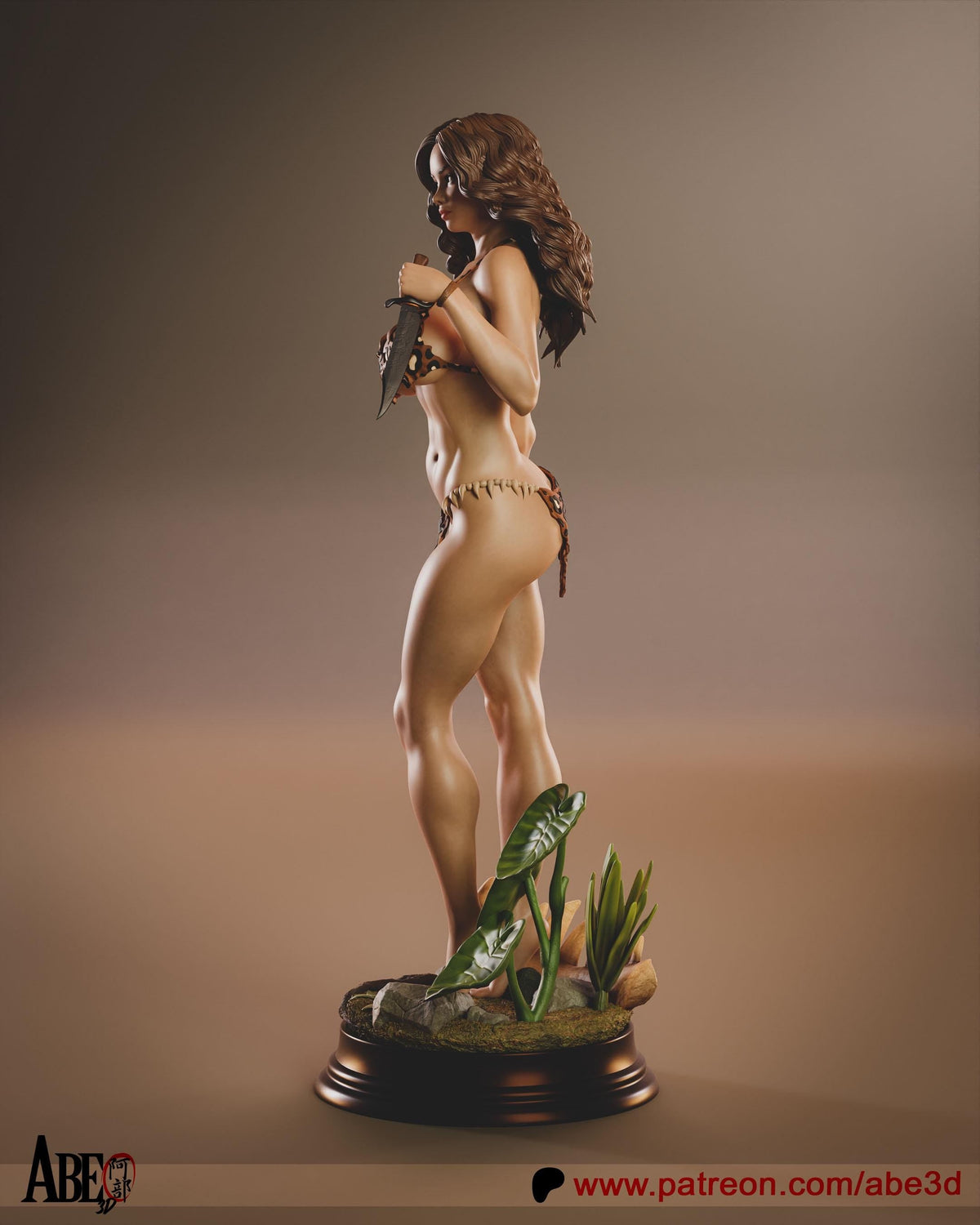 Cavewoman NSFW 3D Printed Statue – Mature Primal Huntress Resin Collectible, Made to Order for Adult Collectors & Fans