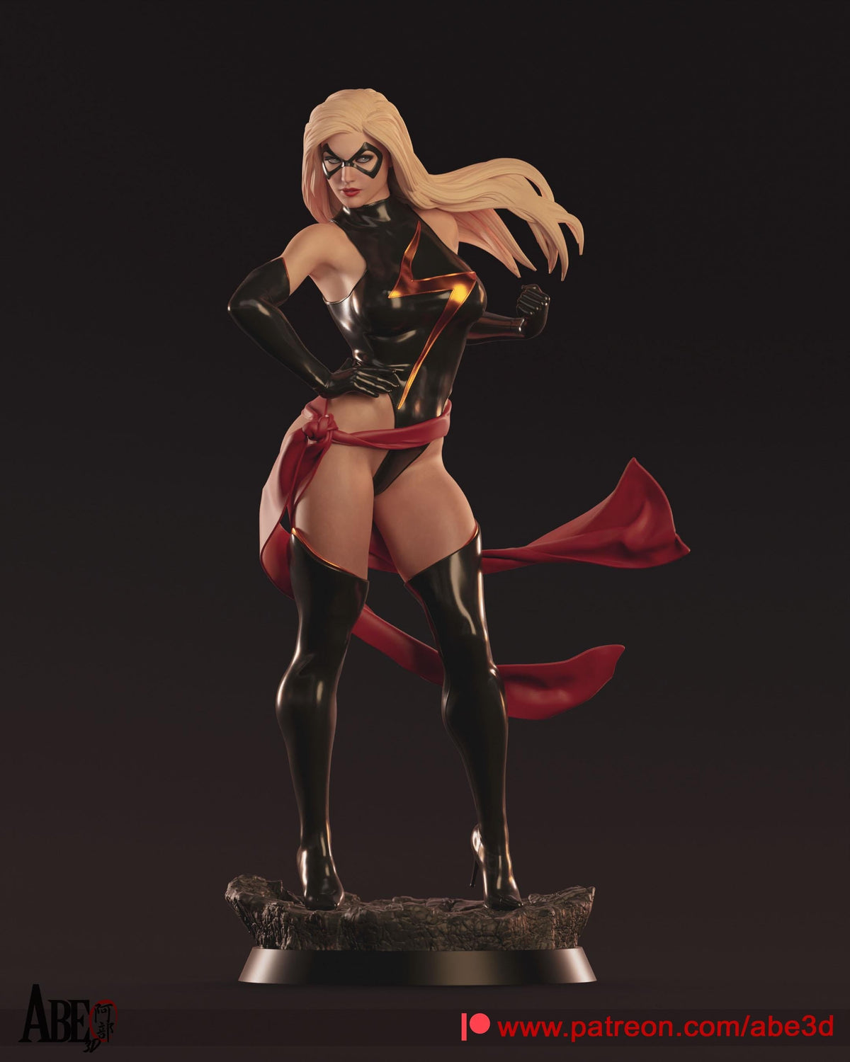 Captain Marvel NSFW 3D Printed Statue – Mature Cosmic Hero Resin Collectible, Made to Order for Adult Collectors & Fans