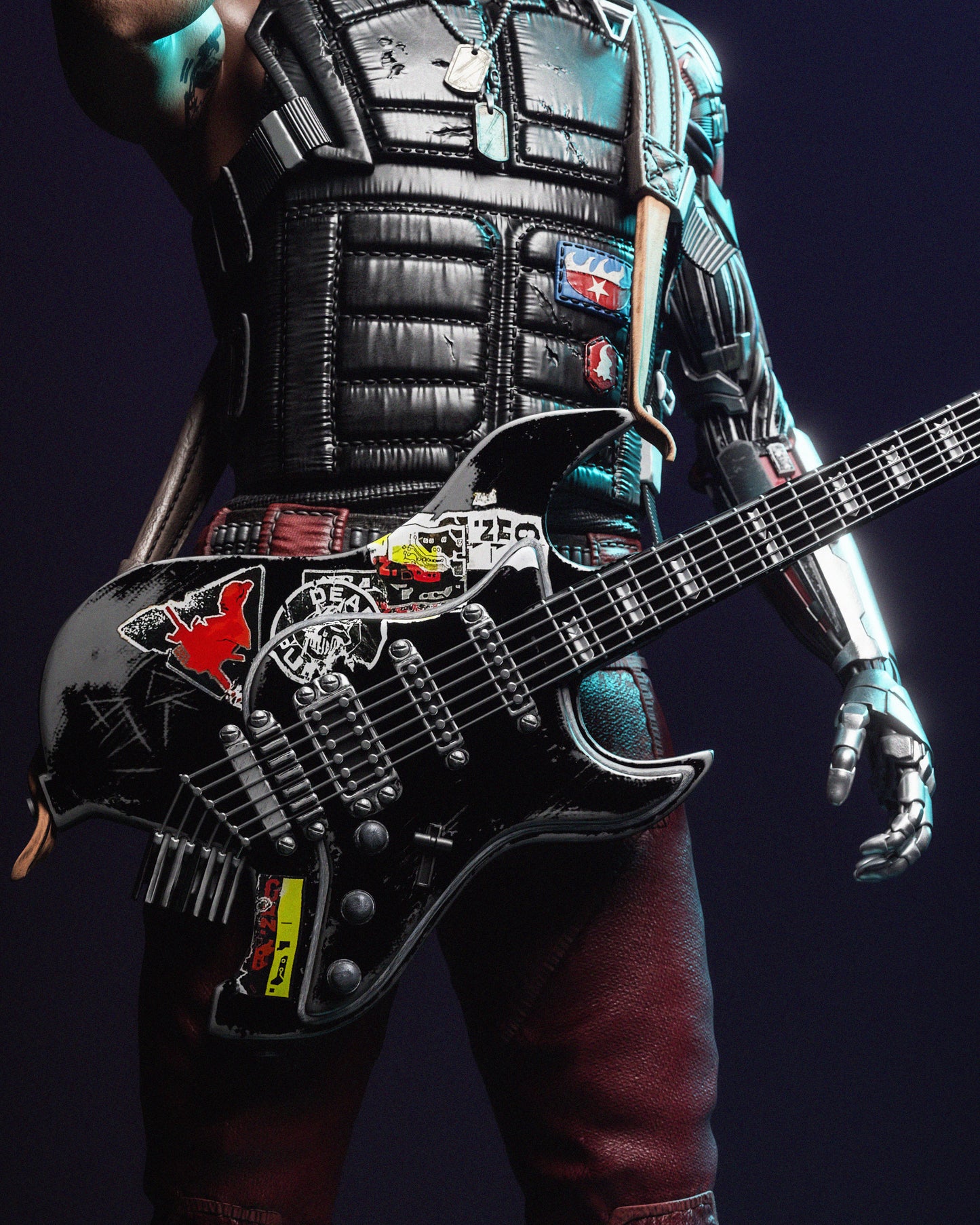 Johnny Silverhand Collectible 3D Resin Statue: Authentic Cyberpunk 2077 Figure for Ultimate Fans & Collectors