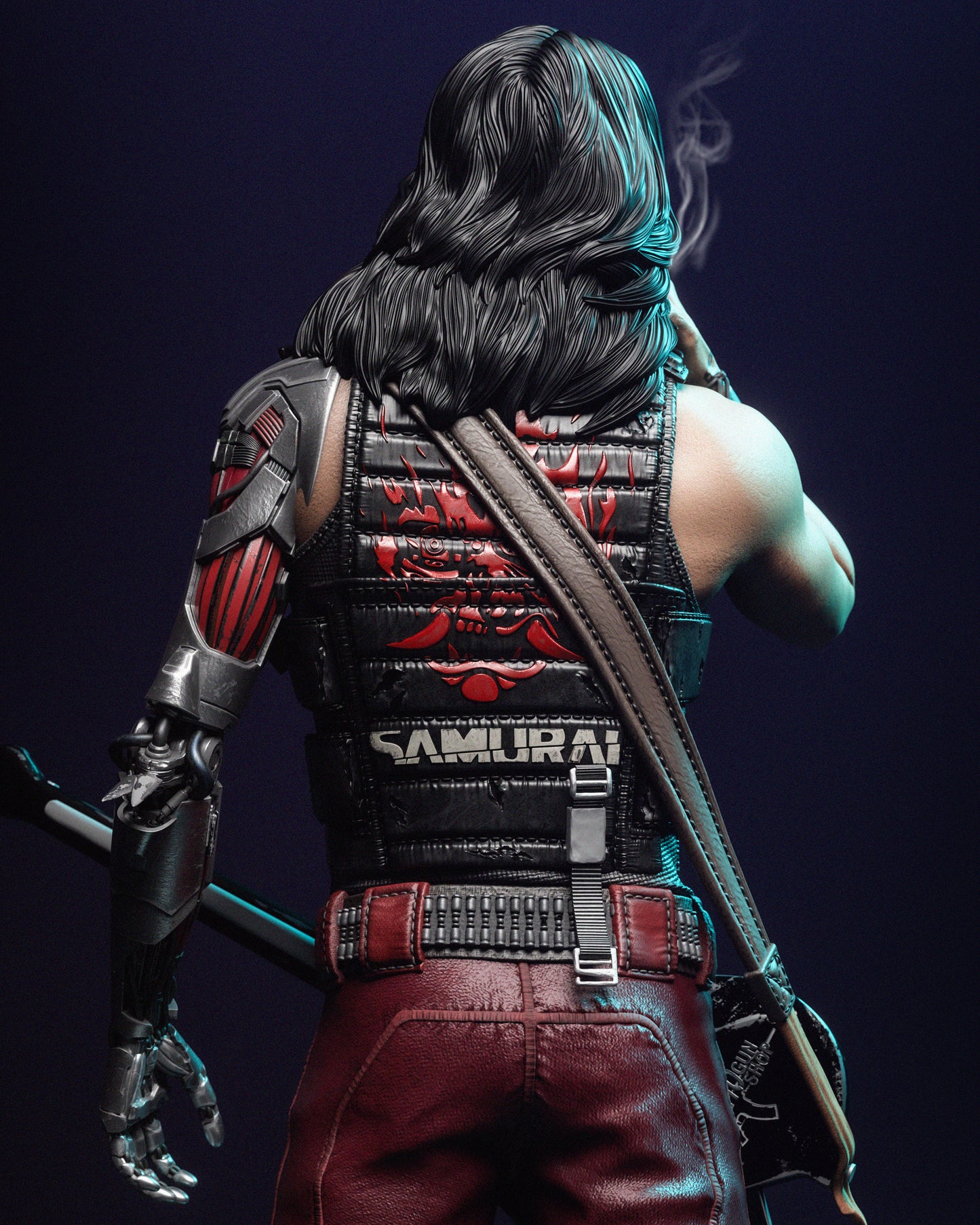 Johnny Silverhand Collectible 3D Resin Statue: Authentic Cyberpunk 2077 Figure for Ultimate Fans & Collectors