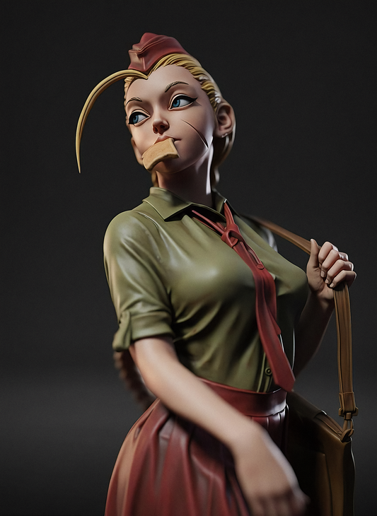 High-Detail Cammy Collectible Statue | 3D Printed Street Fighter Figure for Fans | Painted or DIY Unpainted Kit