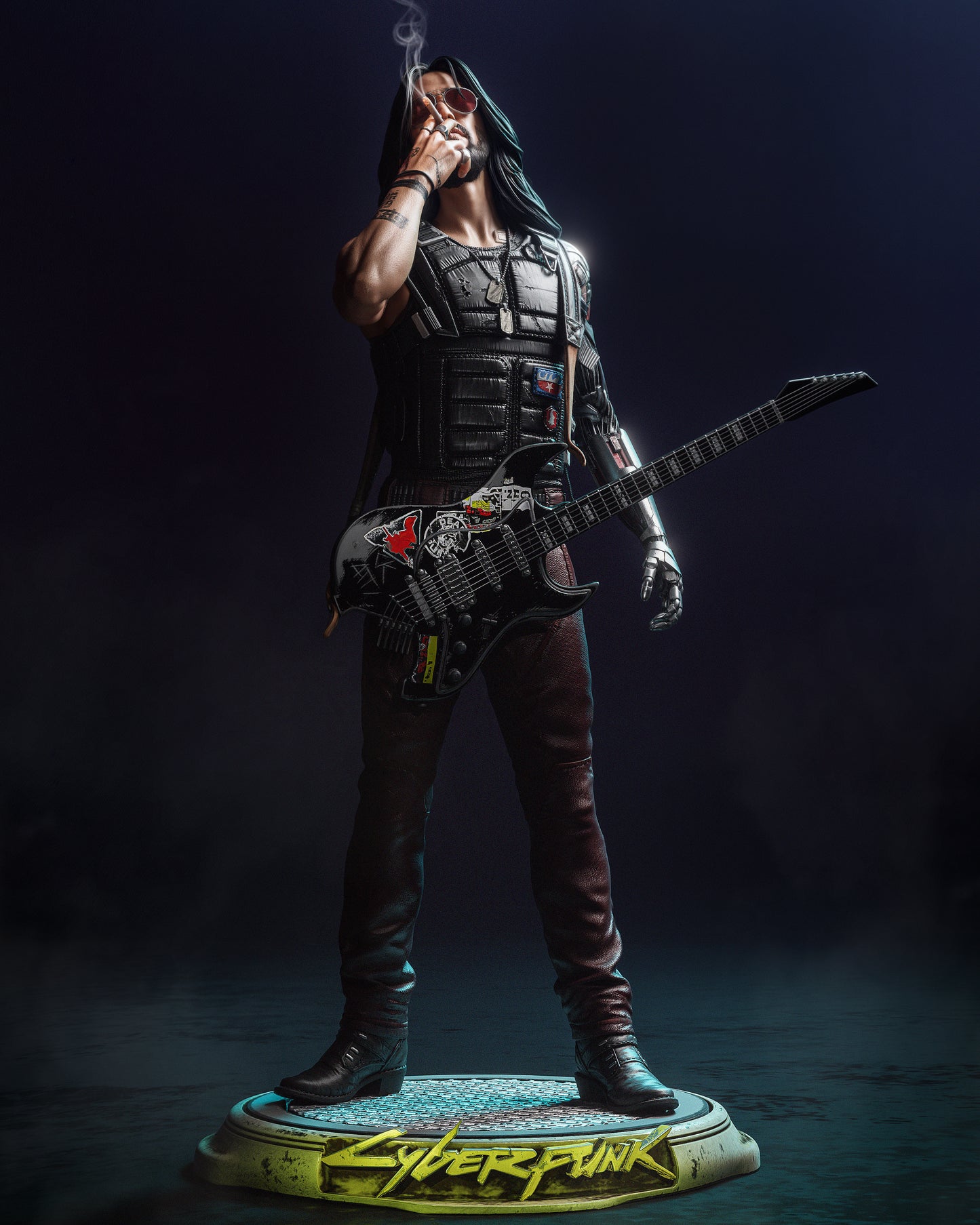 Johnny Silverhand Collectible 3D Resin Statue: Authentic Cyberpunk 2077 Figure for Ultimate Fans & Collectors