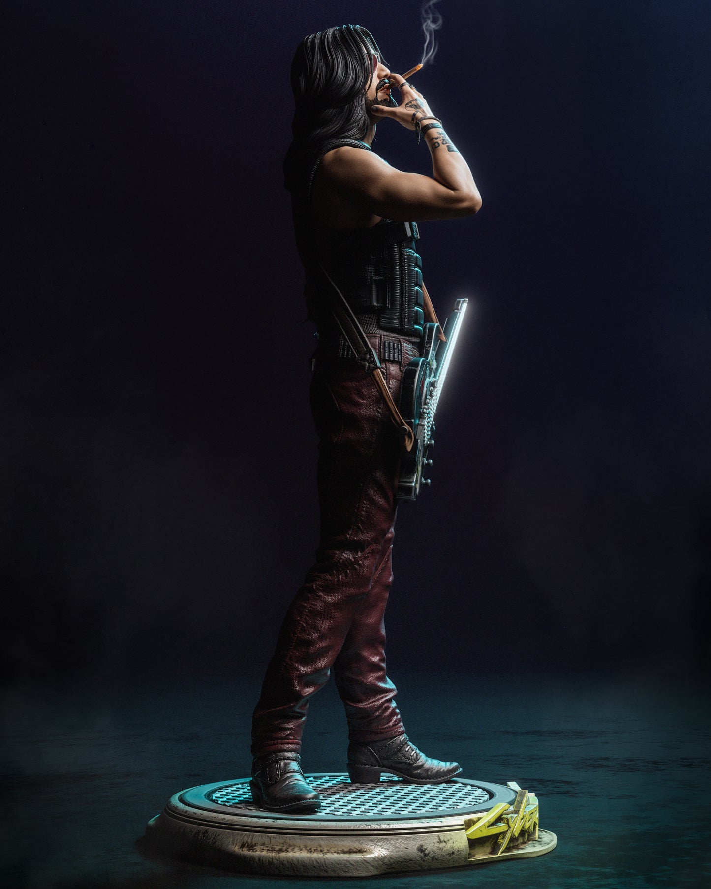 Johnny Silverhand Collectible 3D Resin Statue: Authentic Cyberpunk 2077 Figure for Ultimate Fans & Collectors