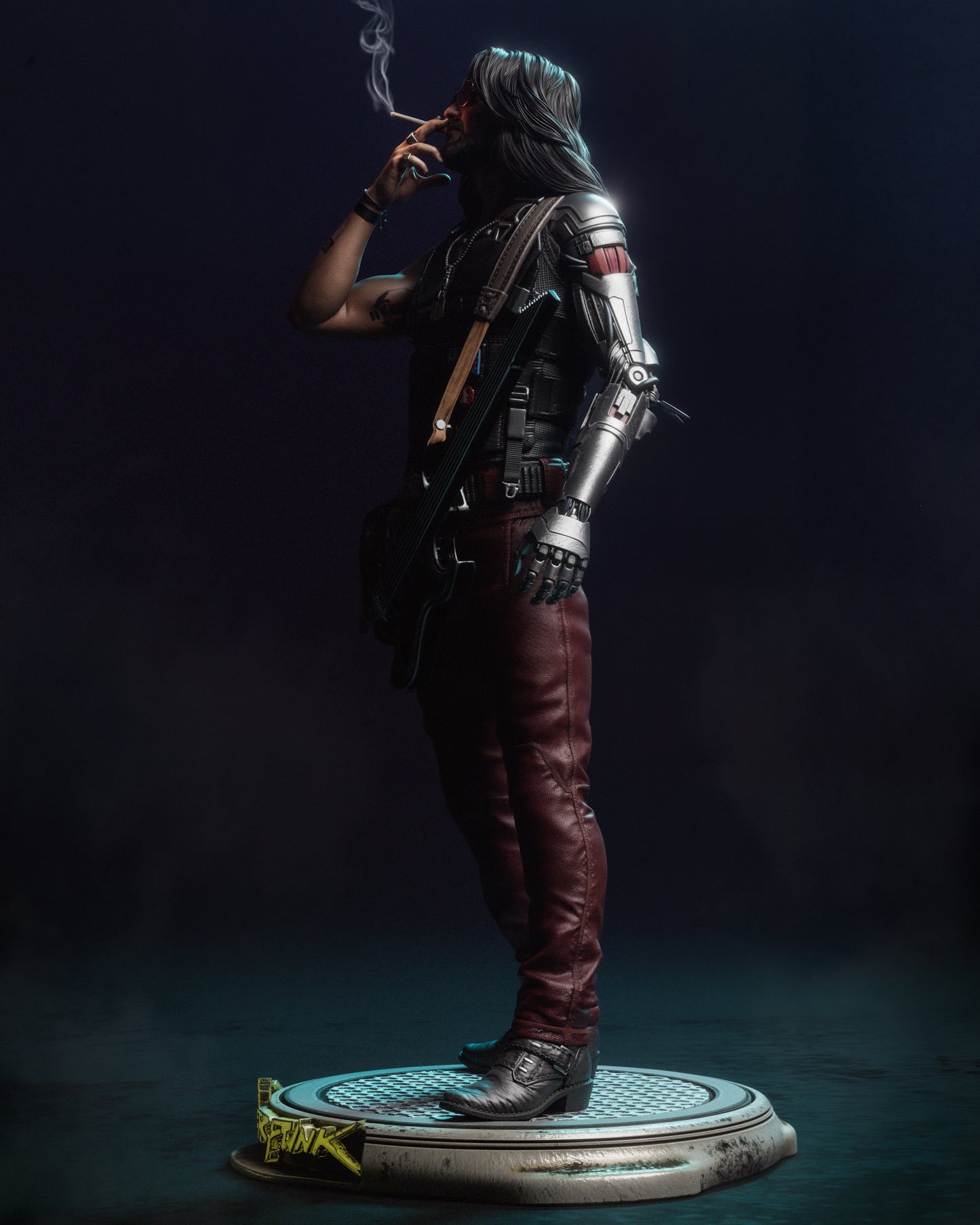 Johnny Silverhand Collectible 3D Resin Statue: Authentic Cyberpunk 2077 Figure for Ultimate Fans & Collectors