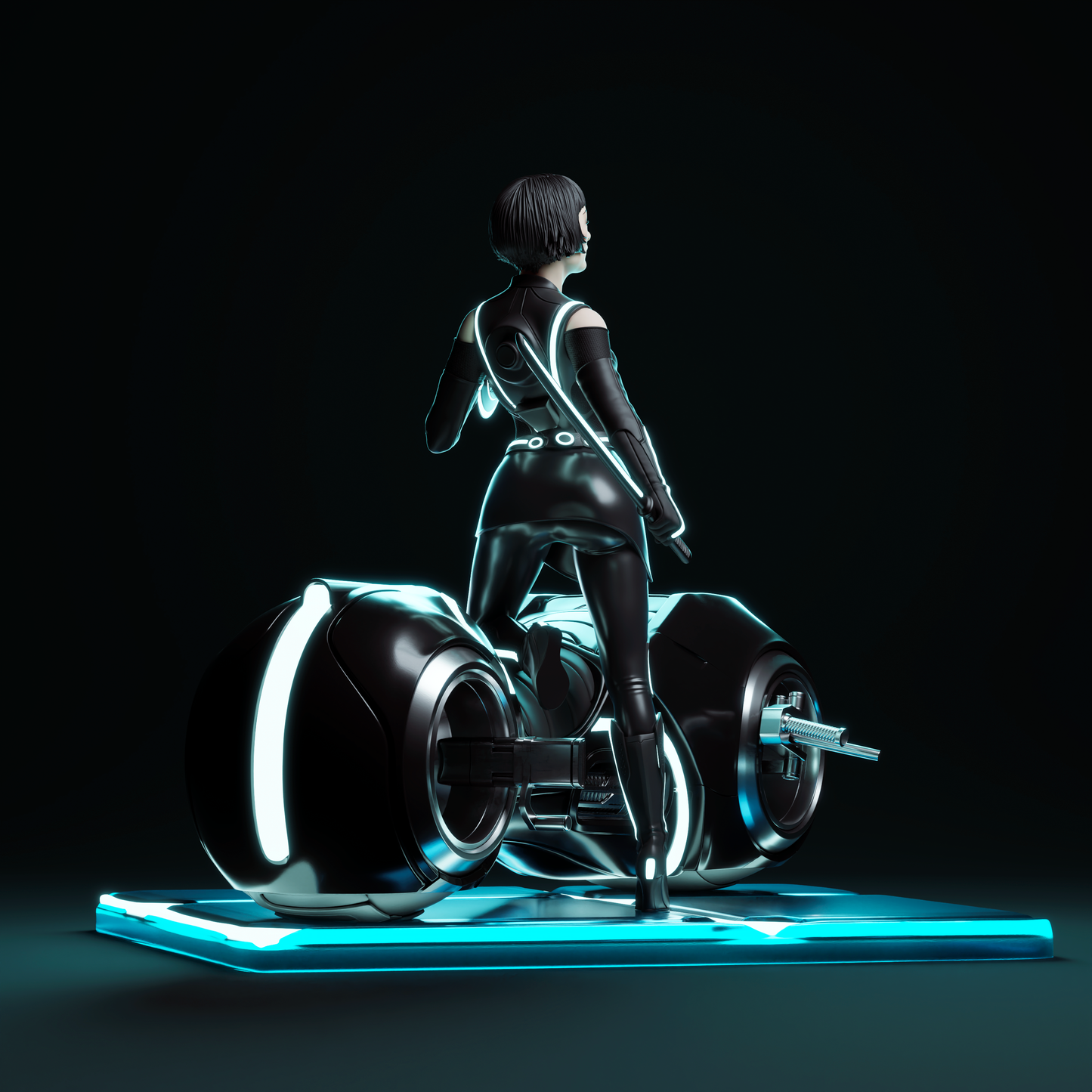 Hand-Painted Quorra Statue – Tron Legacy 3D Printed Collectible Figure, Adult Display Piece with NSFW Option