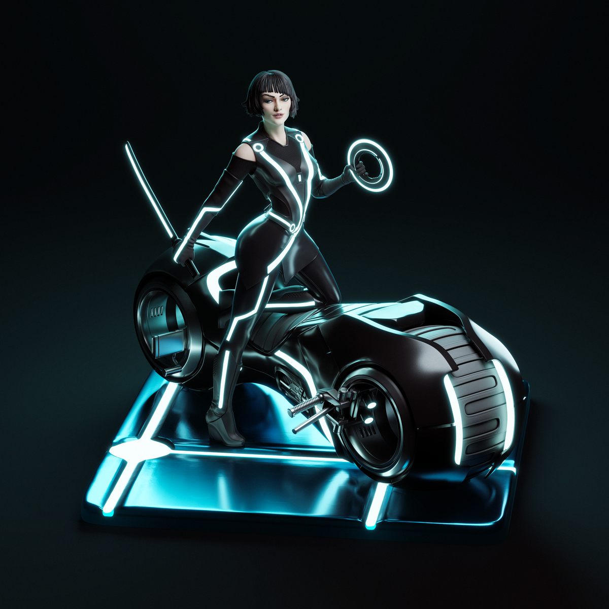 Quorra Tron Legacy NSFW 3D Printed Statue – Mature Sci-Fi Heroine Resin Collectible, Made to Order for Adult Collectors