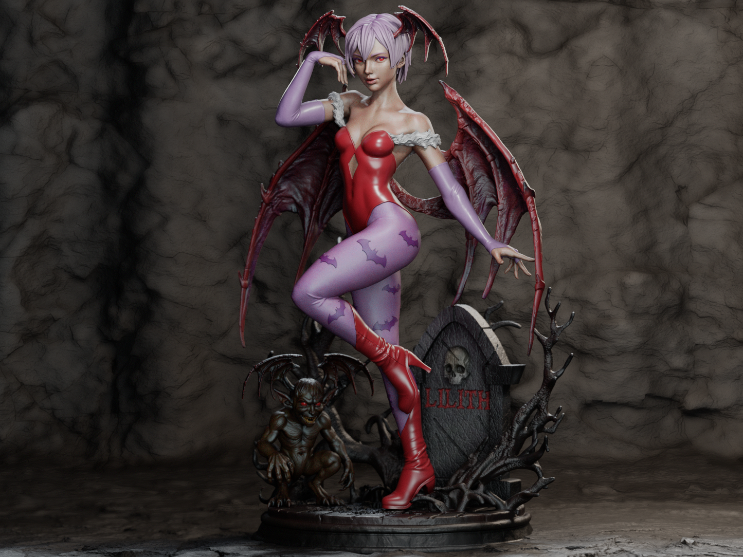 Embrace the Night: Lilith Darkstalkers 3D Printed Resin Collectible Statue – Premium Detail & Quality