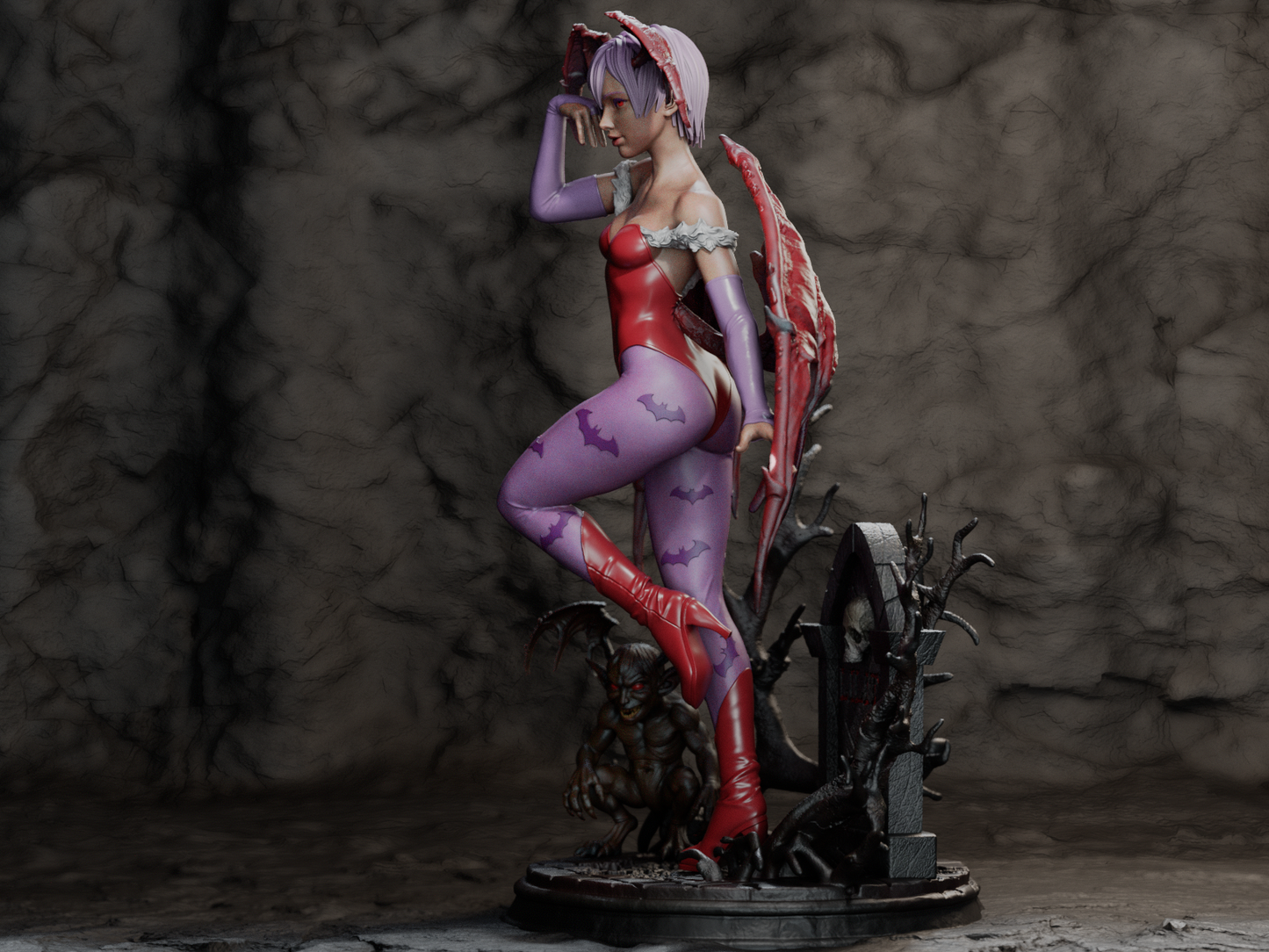 Embrace the Night: Lilith Darkstalkers 3D Printed Resin Collectible Statue – Premium Detail & Quality