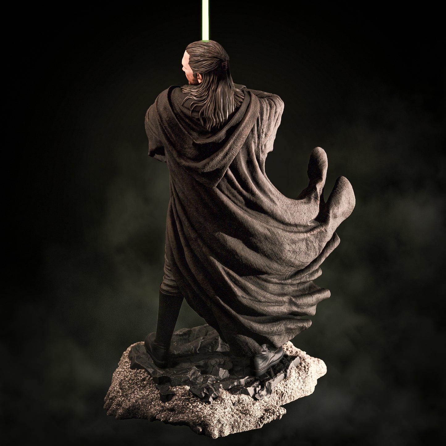 Hand-Painted Qui-Gon Jinn Statue – Star Wars 3D Printed Collectible Figure, Jedi Master Display Piece