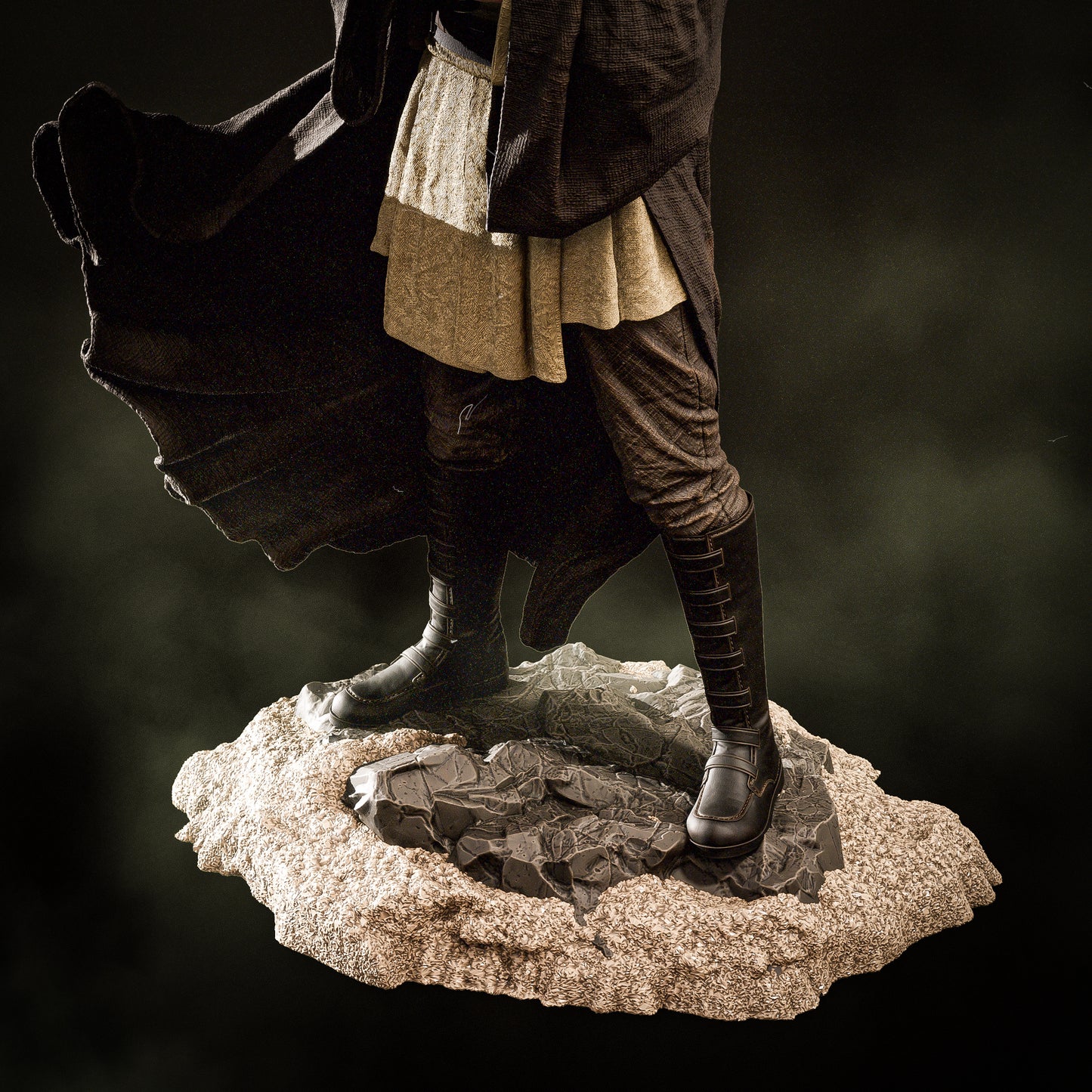 Hand-Painted Qui-Gon Jinn Statue – Star Wars 3D Printed Collectible Figure, Jedi Master Display Piece