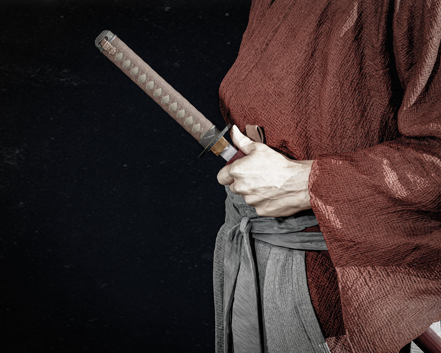 Hand-Painted Rurouni Kenshin Himura Statue | 3D Printed Anime Figure | Unpainted Model Kit Option