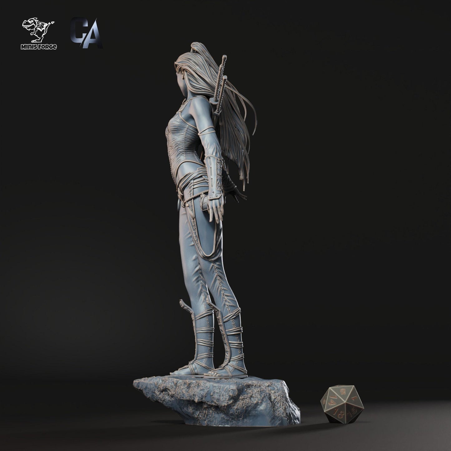 Asian Warrior: Powerful 3D Printed Statue - NSFW Historical Fantasy Collectible