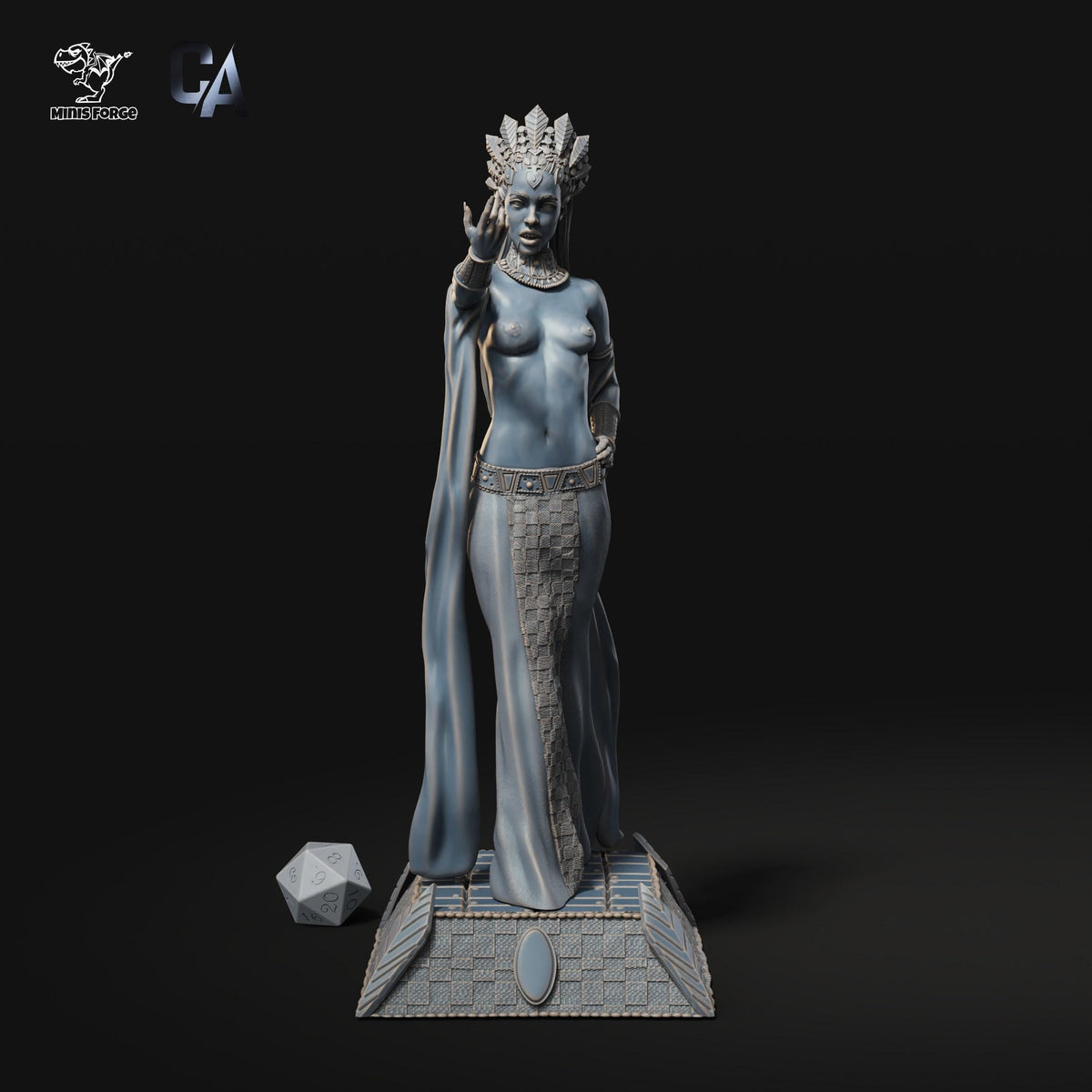 Empress Akasha NSFW 3D Printed Statue – Mature Vampire Queen Resin Figure, Made to Order for Adult Collectors & Fans