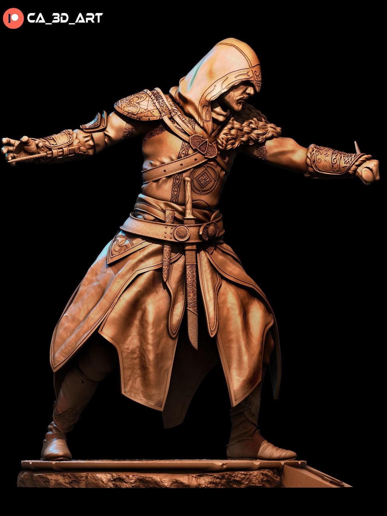 Ezio Auditore Collectible Statue: High-Detail 3D Printed Assassin's Creed Figure for Gamers