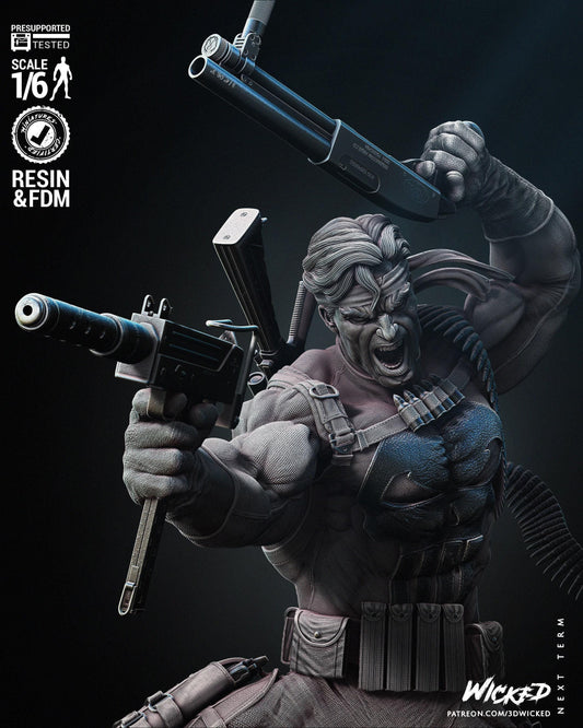 Punisher: Gritty 3D Print Collectible Statue - Marvel Vigilante Fanart