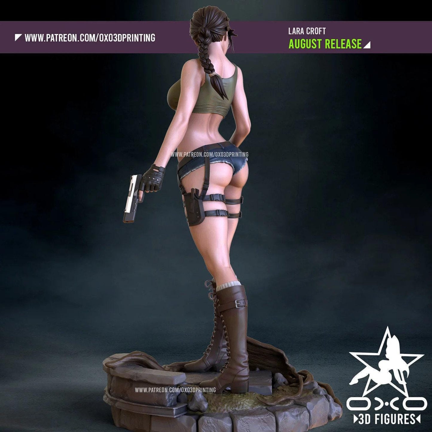 Lara Croft 3D Printed Collectible Statue - Iconic Adventurer Figure with Optional NSFW Variant