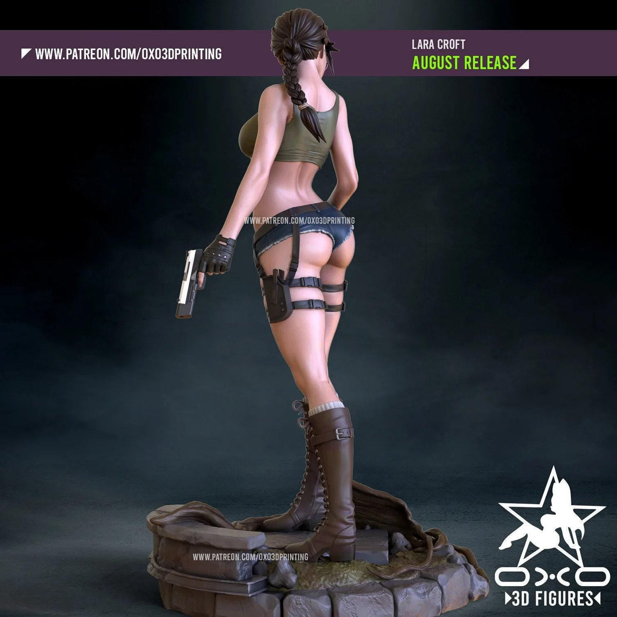 Lara Croft NSFW 3D Printed Statue – Mature Tomb Raider Adventurer Resin Collectible, Made to Order for Adult Collectors